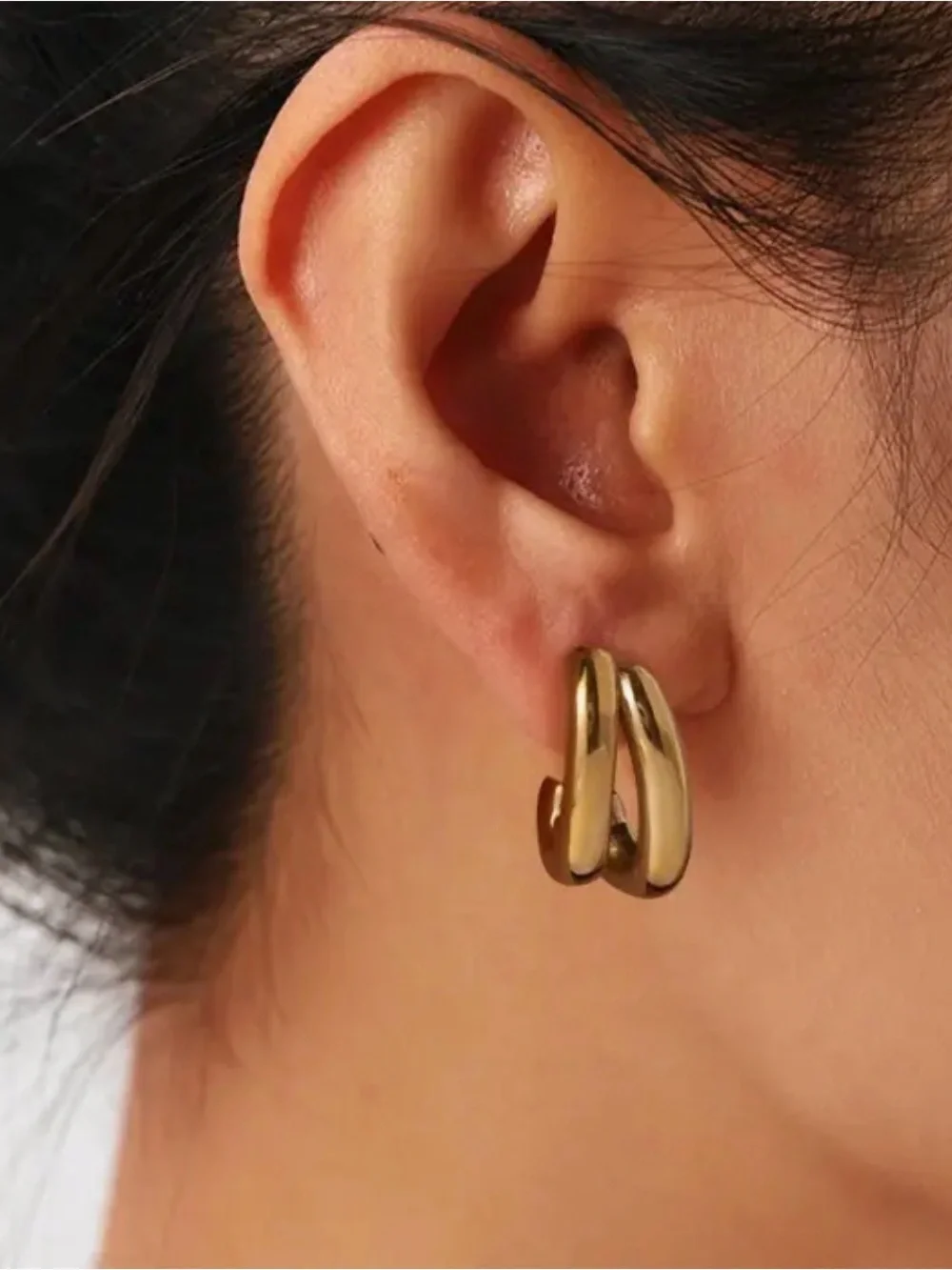 Classic Design Gold Hoop Earrings ( 3325)